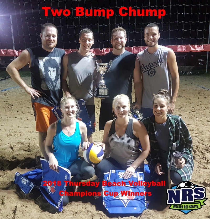 NRS 2018 Thursday Beach Volleyball Champions Cup Winners Two Bump Chump