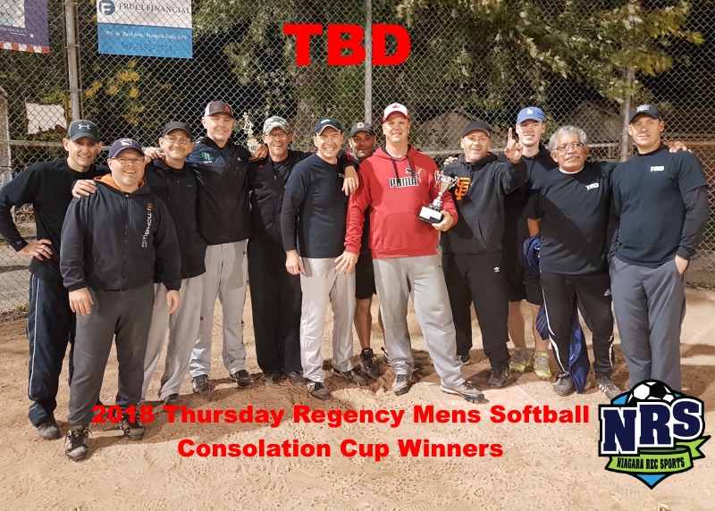 NRS 2018 Thursday Regency Mens Softball Consolation Cup Winners TBD