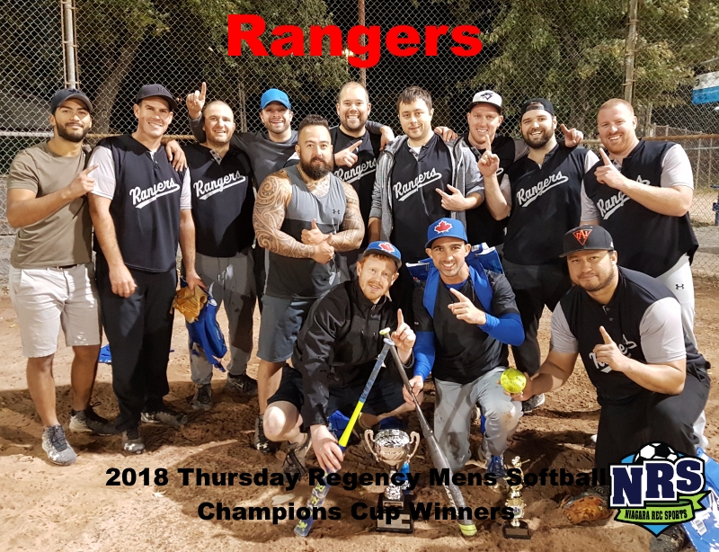 NRS 2018 Thursday Regency Mens Softball Champions Cup WInners Rangers