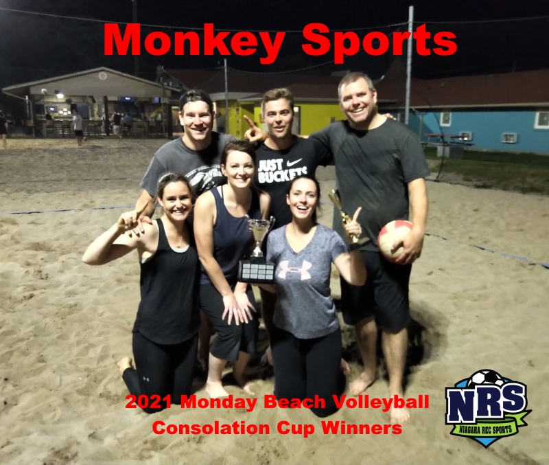 2021 NRS Monday Beach Volleyball Consolation Cup Winners Monkey Sports