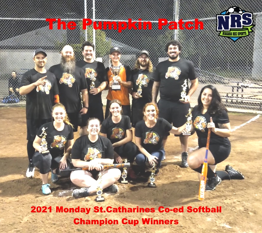 2021 NRS Monday St.Catharines Co-ed Softball Champion Cup Winners The Pumpkin Patch