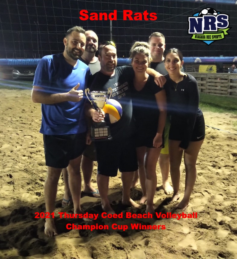 NRS 2021 Thursday Coed Volleyball Champion Cup Winners Sand Rats