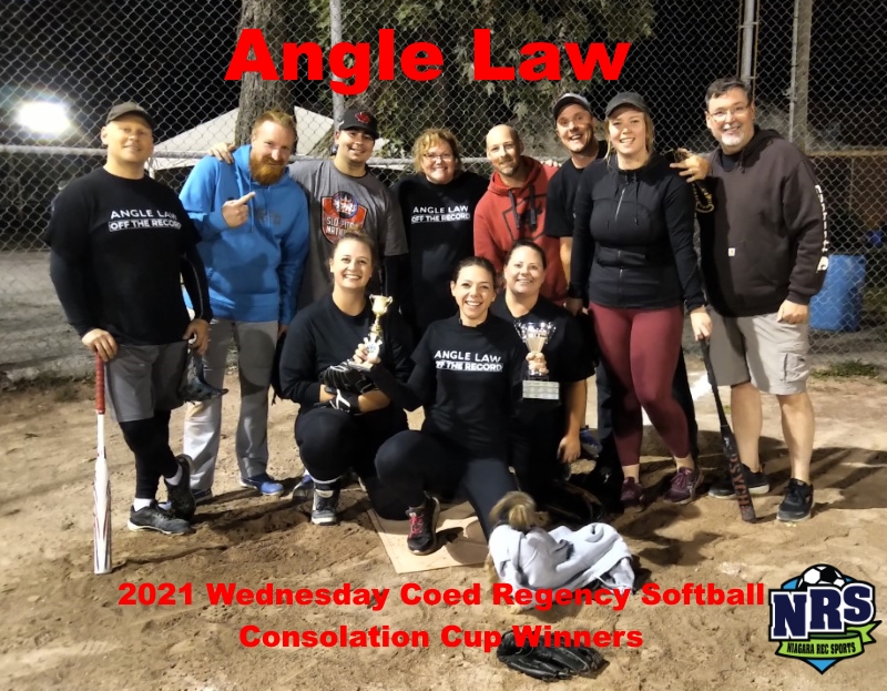 2021 NRS Wednesday Coed Regency Softball Consolation Cup Winners Angle Law