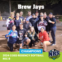 2024 Coed regency softball Rec B Champions Brew Jays