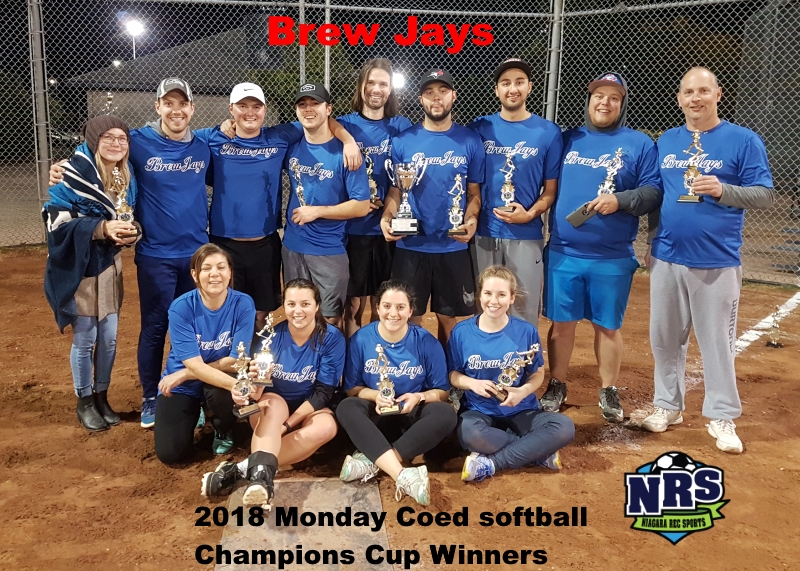 NRS 2018 Monday St.Catharines Softball Champions Cup WInners Brew Jays