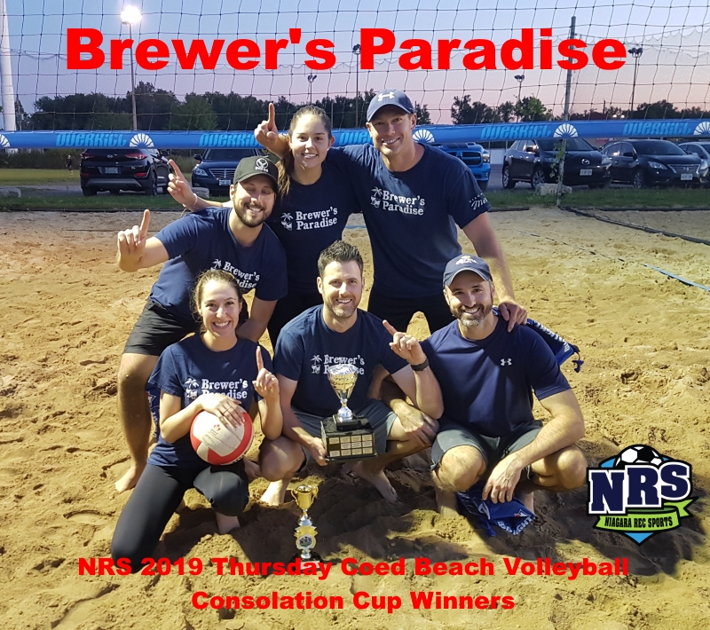 NRS 2019 Thursday Coed Beach Volleyball Consolation Cup Winners Brewers Paradise