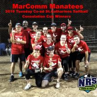 NRS 2019 Tuesday St.Catharines Softball Consolation Cup Winners MarComm Manatees