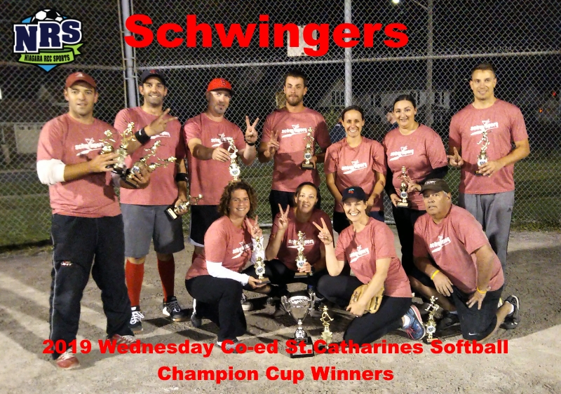 NRS 2019 Wednesday St.Catharines Coed Softball Champion Cup Winners Schwingers