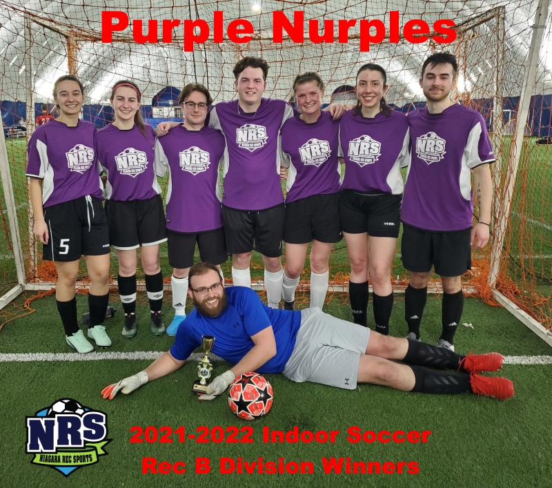 NRS 2021-2022 Indoor Soccer Rec B Division Winners Purples Nurples