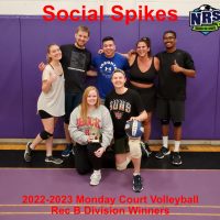 NRS 2022-2023 Monday Court Volleyball Rec B Division Winners Social Spikes