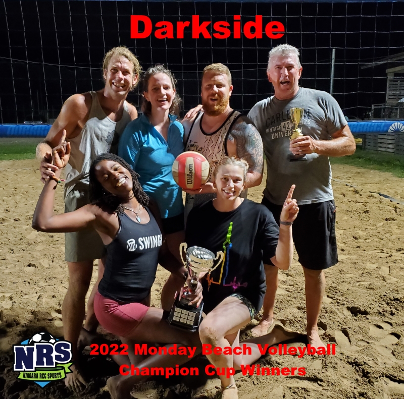 NRS 2022 Monday Beach Volleyball Champion Cup Winners Darkside