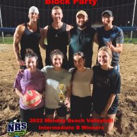 NRS 2022 Monday Beach Volleyball Intermediate B Winners Block Party