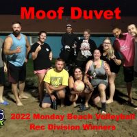 NRS 2022 Monday Beach Volleyball Rec Division Winners Moof Duvet