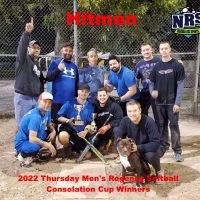 NRS 2022 Thursday Men's Regency Softball Consolation Cup Winners Hitmen