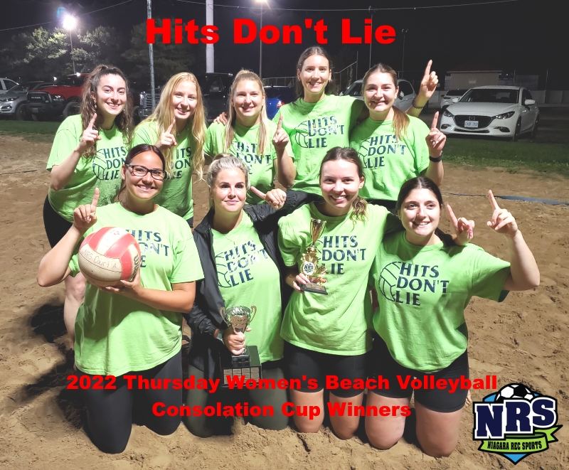 NRS 2022 Thursday Women's Beach Volleyball Consolation Cup Winners Hits Don't Lie