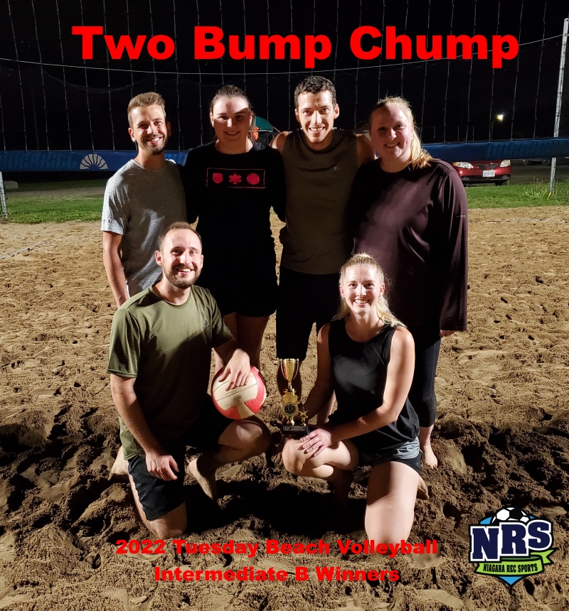 NRS 2022 Tuesday Beach Volleyball Intermediate B Winners Two Bump Chump