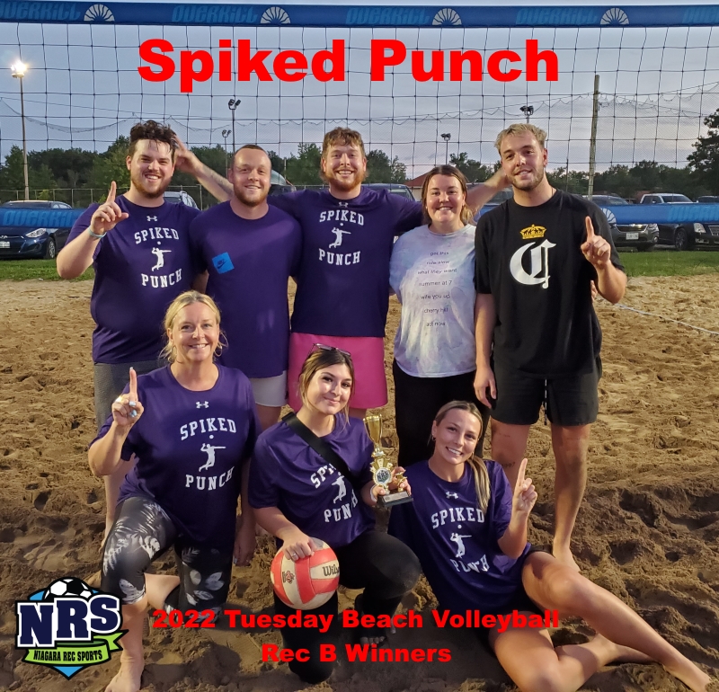 NRS 2022 Tuesday Beach Volleyball Rec B Winners Spiked Punch