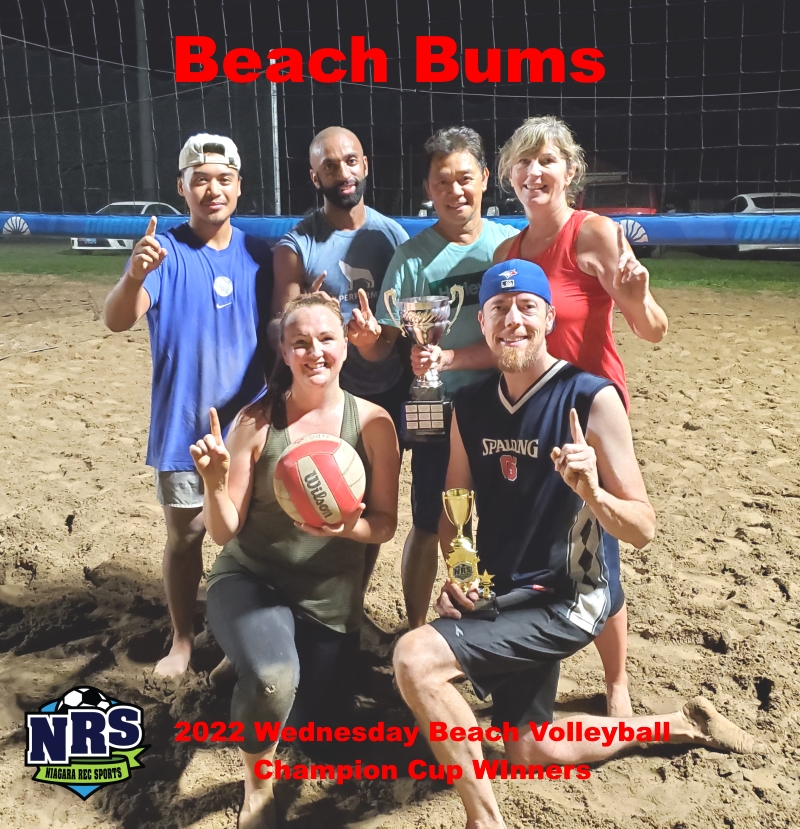 NRS 2022 Wednesday Beach Volleyball Champion Cup Winners Beach Bums