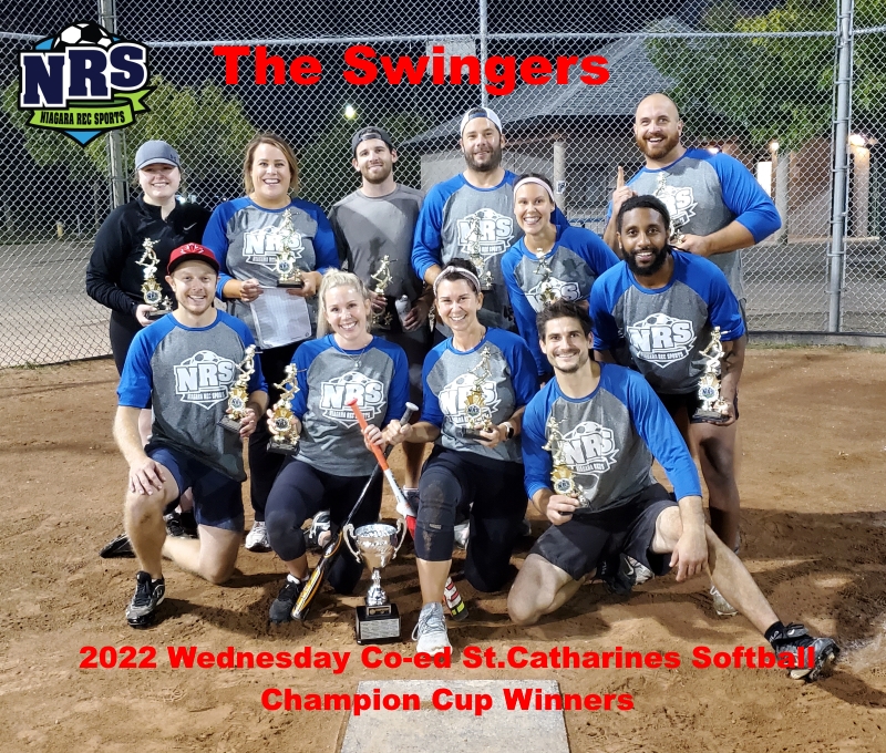 NRS 2022 Wednesday St.Catharines Softball Champion Cup Winners The Swingers