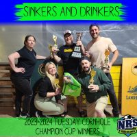 NRS 2023-2024 Tuesday Cornhole Champion Cup Winners Sinkers and Drinkers