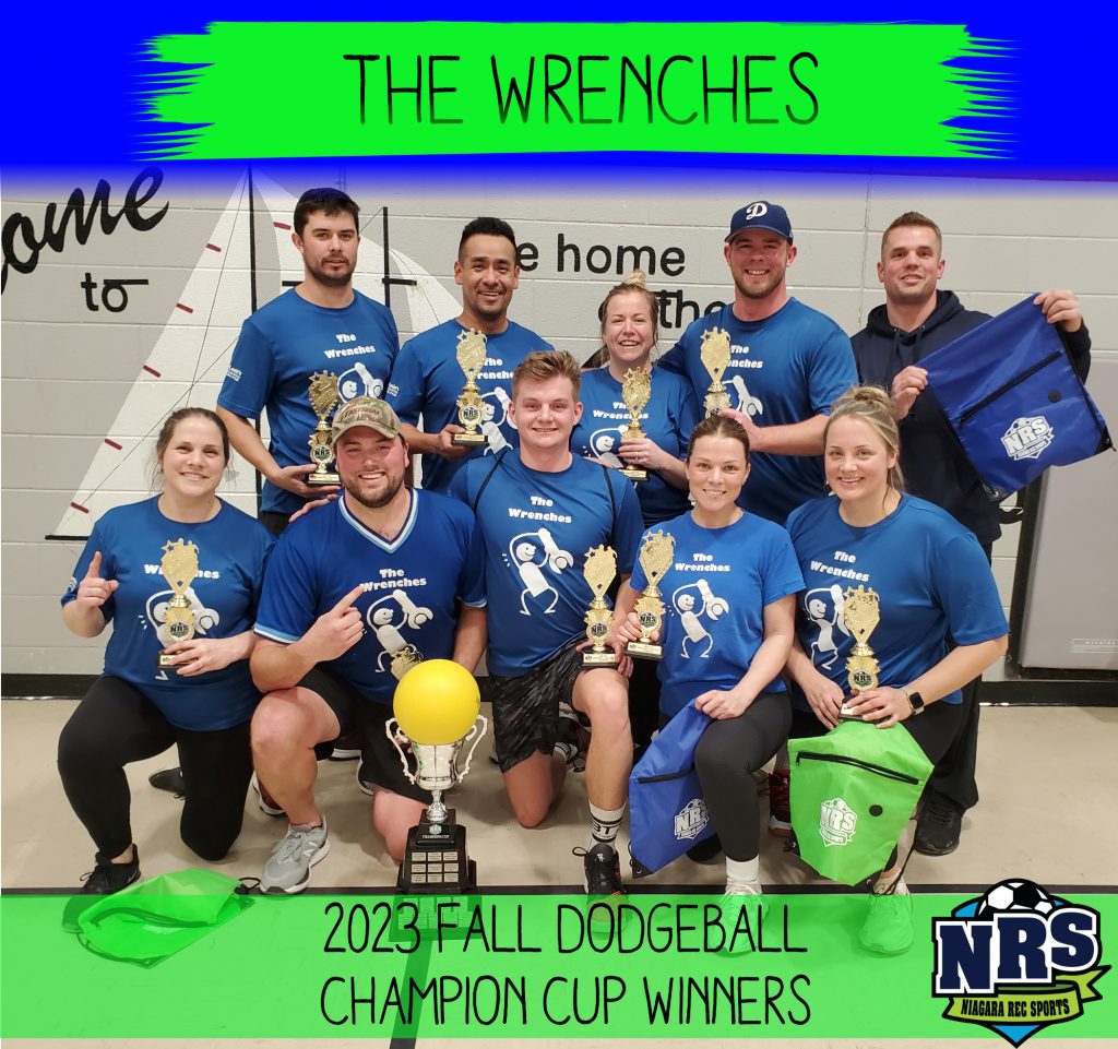 NRS 2023 Fall Dodgeball Champion Cup Winners The Wrenches Niagara Rec