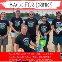 Volleyball Intermediate Division Champion Winners Back For Drinks