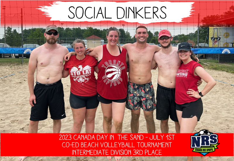 NRS 2023 July 1st Beach Volleyball Intermediate Division 3rd Place Social Dinkers