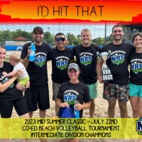NRS 2023 July 22nd Beach Volleyball Tournament Intermediate Division Champions I'd Hit That