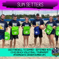 NRS 2023 September 16th Beach Volleyball Tournament Intermediate Division Runner Ups Sun Setters