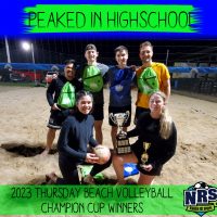 NRS 2023 Thursday Beach Volleyball Champion Cup Winners Peaked in Highschool