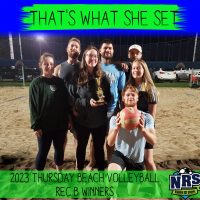 NRS 2023 Thursday Beach Volleyball Rec B Winners That's What She Set