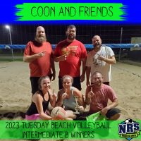 NRS 2023 Tuesday Beach Volleyball Intermediate B Winners Coon and Friends