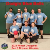 NRS 2023 Winter Dodgeball Rec B Division Winners Dodgin Blue Balls