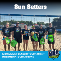 NRS 2024 July 13th Beach Volleyball Tournament Intermediate Division Champions Sun Setters