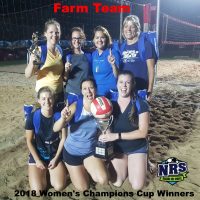NRS 2018 Thursday Women's Beach Volleyball Champions Cup Winners Farm Team