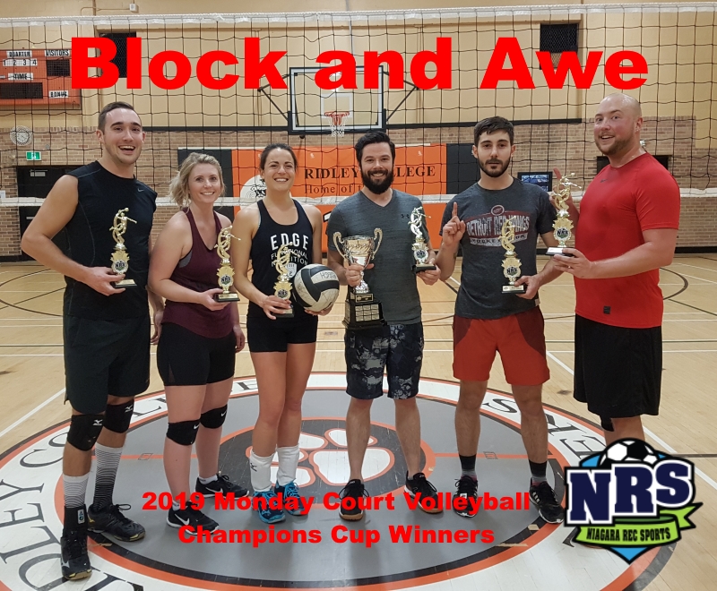 NRS 2019 Monday Court Volleyball Champions Cup Winners Block and Awe